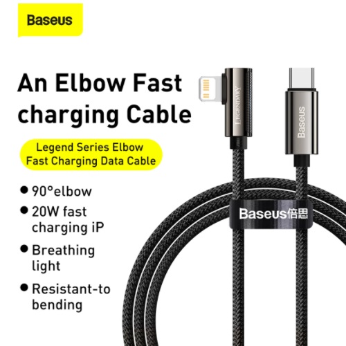 Cáp sạc Baseus iPhone 20W đầu gập Baseus Legend Series Elbow Fast Charging Data Cable Type C to IP PD 20W - Hàng chính hãng