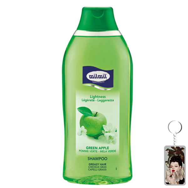 Dầu gội ngăn gàu hương táo Milmil Green Apple 750ml tặng kèm móc khóa