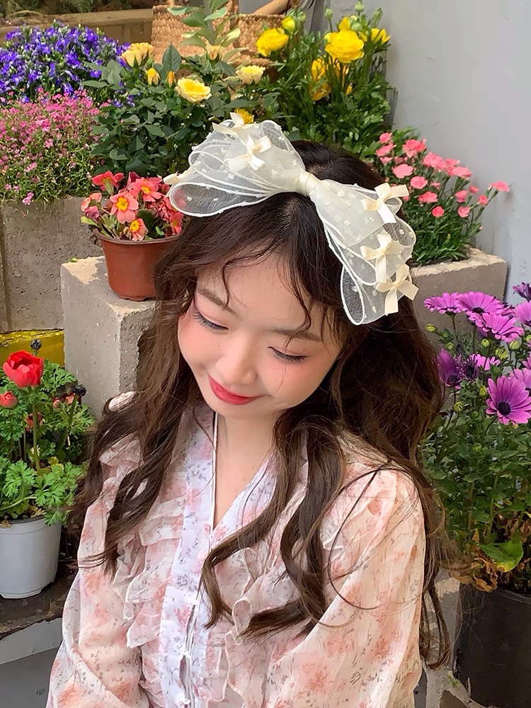 Kẹp tóc nơ tiểu thư - kẹp tóc nơ ren ullzang hàn quốc mẫu mới hot hit