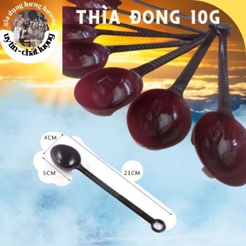 Thìa muỗng đong định lượng bột sữa pha chế màu nâu 10 gram