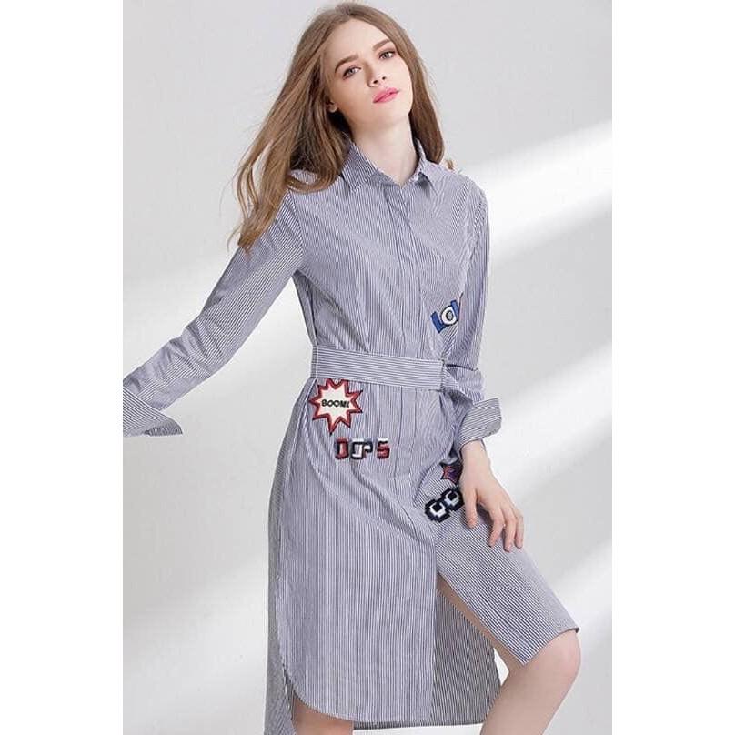 Đầm Váy Nữ Sơ Mi Thêu Phối - QA0037