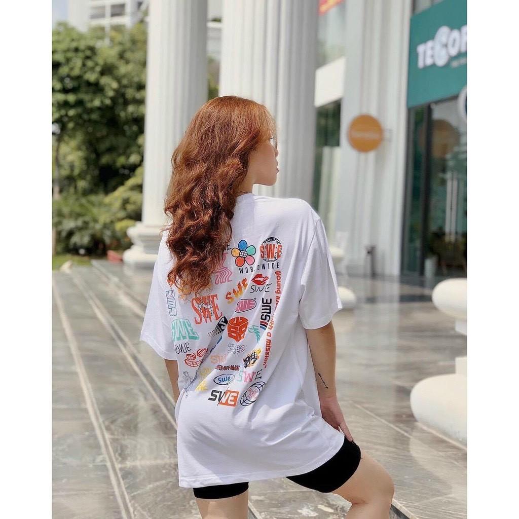 Áo thun tay lỡ SWE from rộng Unisex Nam Nữ phong cacsg Ulzzang cá tính năng động