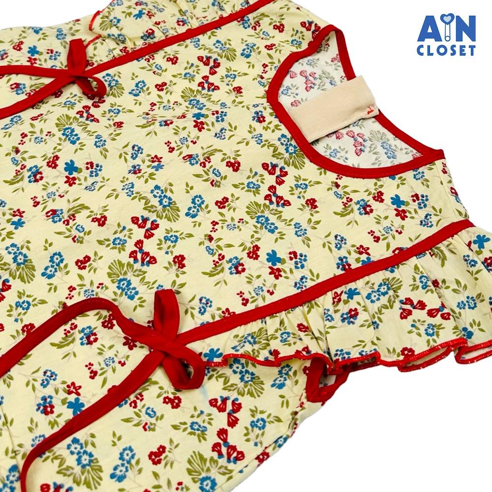 Đầm bé gái họa tiết Hoa Nhí Đỏ cotton. - AICDBGAIIJLR - AIN Closet
