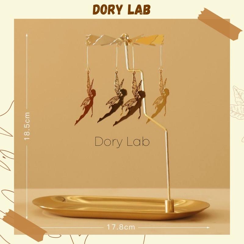 Khay Đựng Nến Thơm Kèm Chong Chóng Xoay Màu Vàng Kim Sang Trọng, Phụ Kiện Decor Nến - Dory Lab