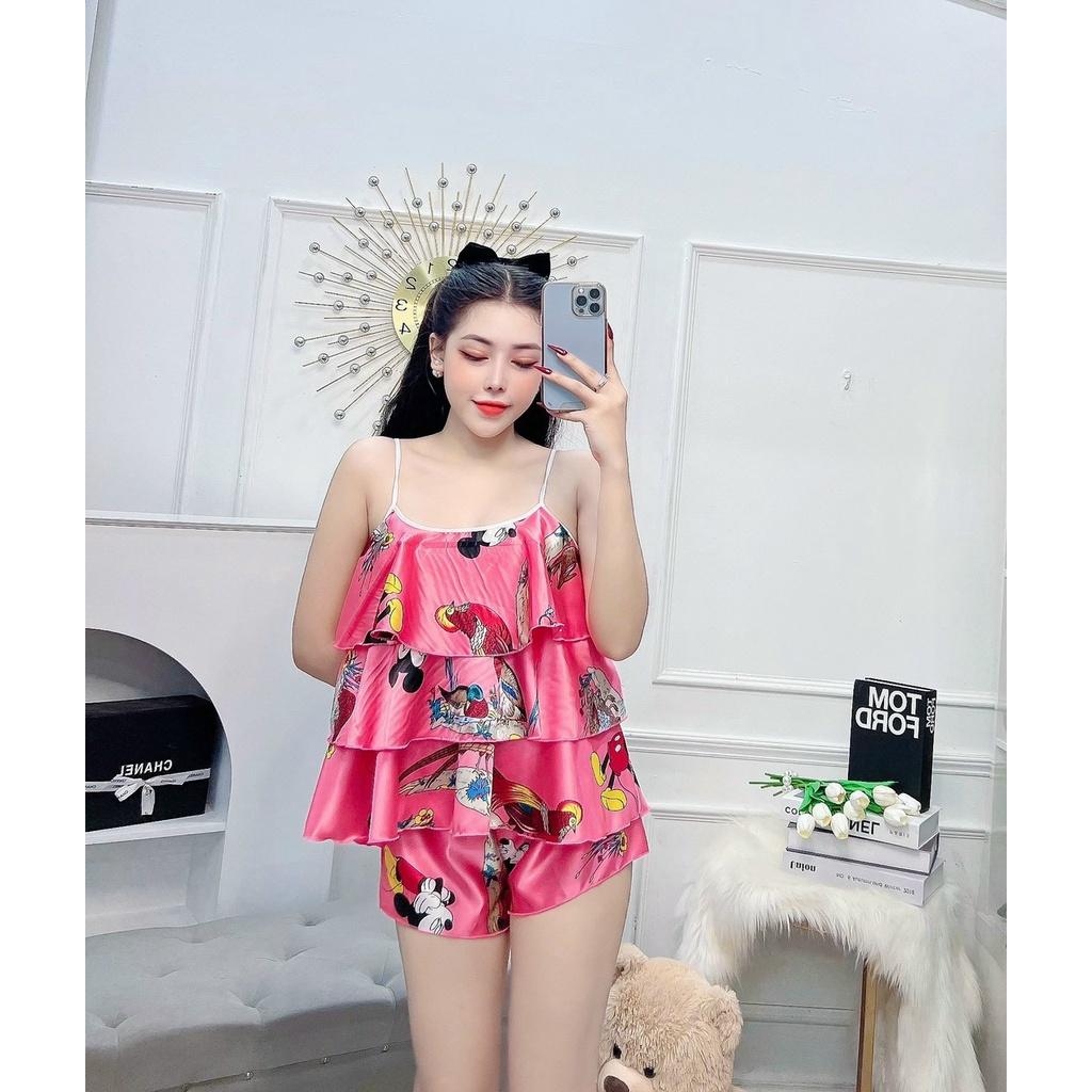 MẪU HOT Đồ Bộ Đùi Mặc Nhà in hình chuột Mickey chất liệu Kate Cao Cấp dưới 58ky M0026