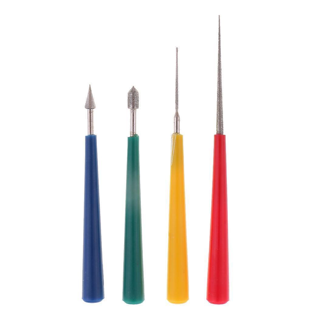 2X 4 Pieces Bead Reamer Set Jewelry Craft Tool Metal Glass Stone Polish