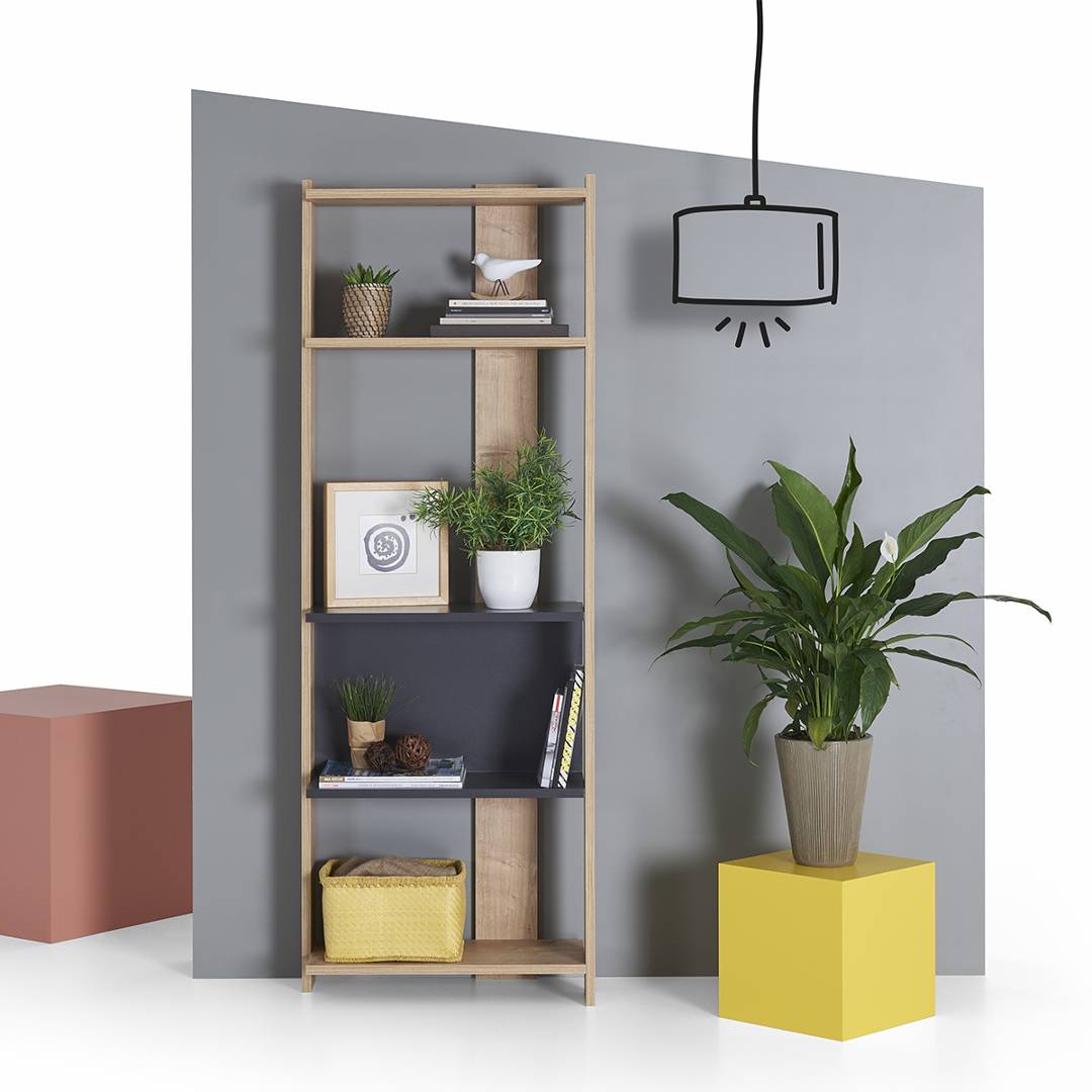 Kệ sách gỗ hiện đại SMLIFE Bowie – Size M | Gỗ MDF dày 17mm chống ẩm | D60xR28xC160cm