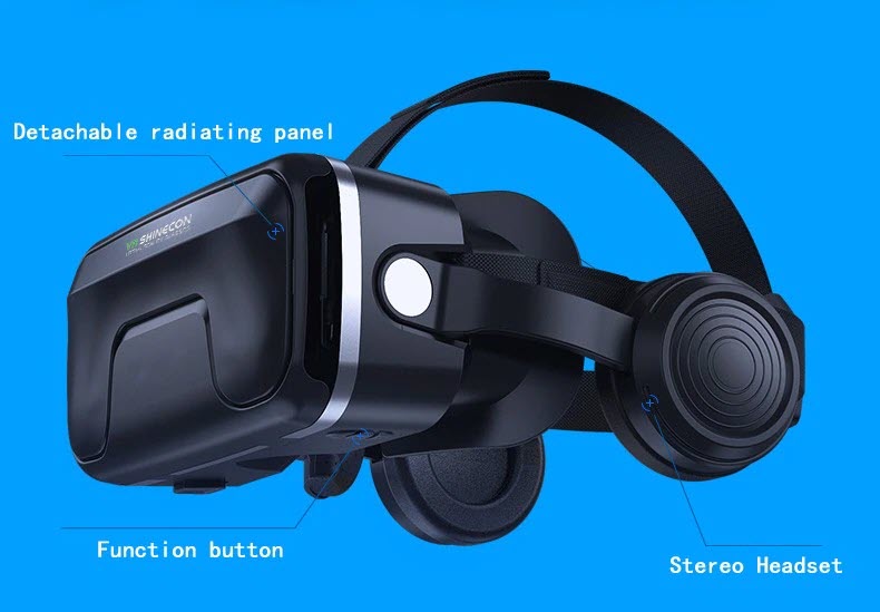 Kính thực tế ảo xem film 3D VR Shinecon 6.0 G04EA Dùng Cho Điện Thoại Từ 4.8 - 7.3 Inches - NEW VR Shinecon Headset Upgrade Version Virtual Reality Glasses - Hàng Chính Hãng