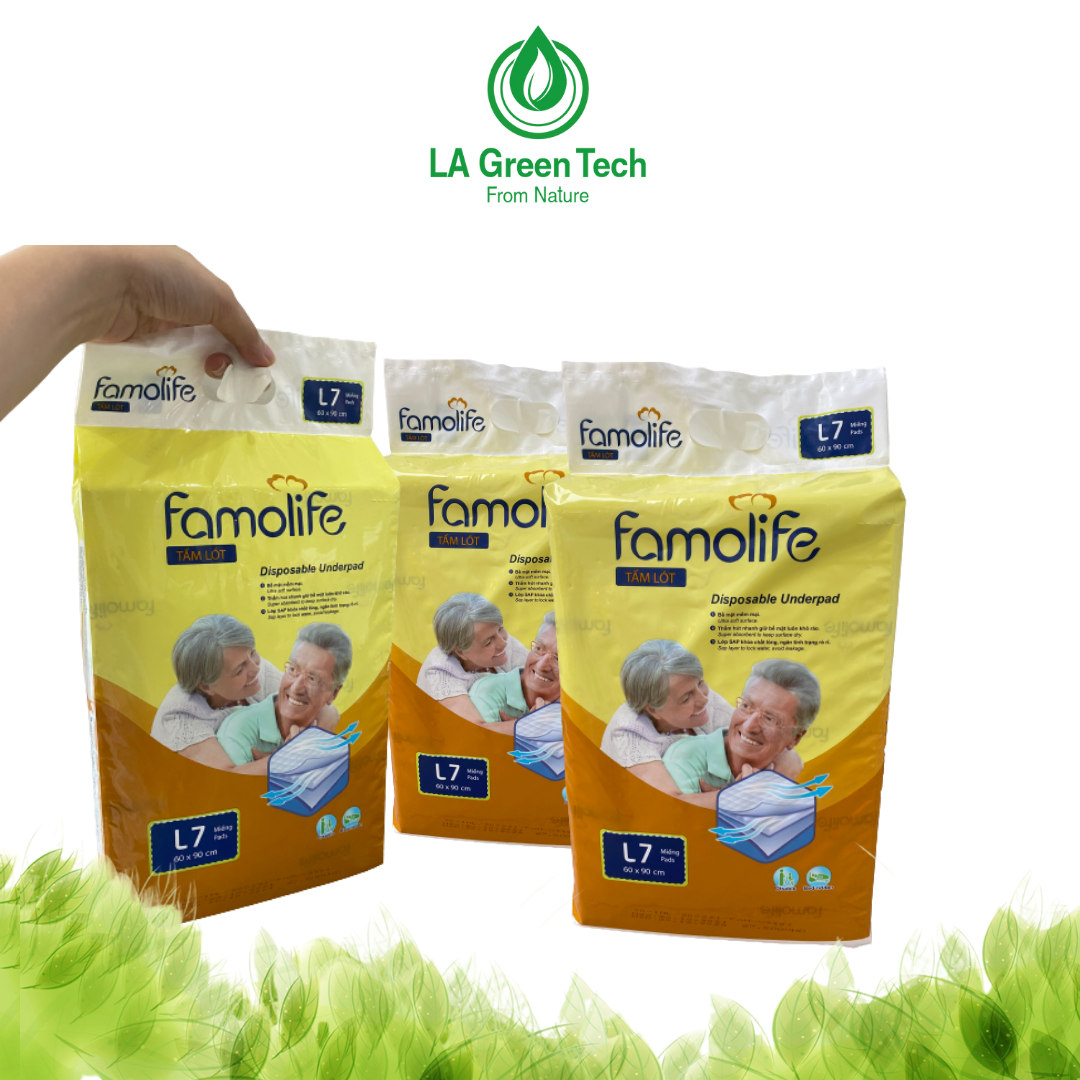 Miếng lót người già FAMOLIFE Cao Cấp mềm mại, thấm hút, chuẩn chất lượng Châu Âu