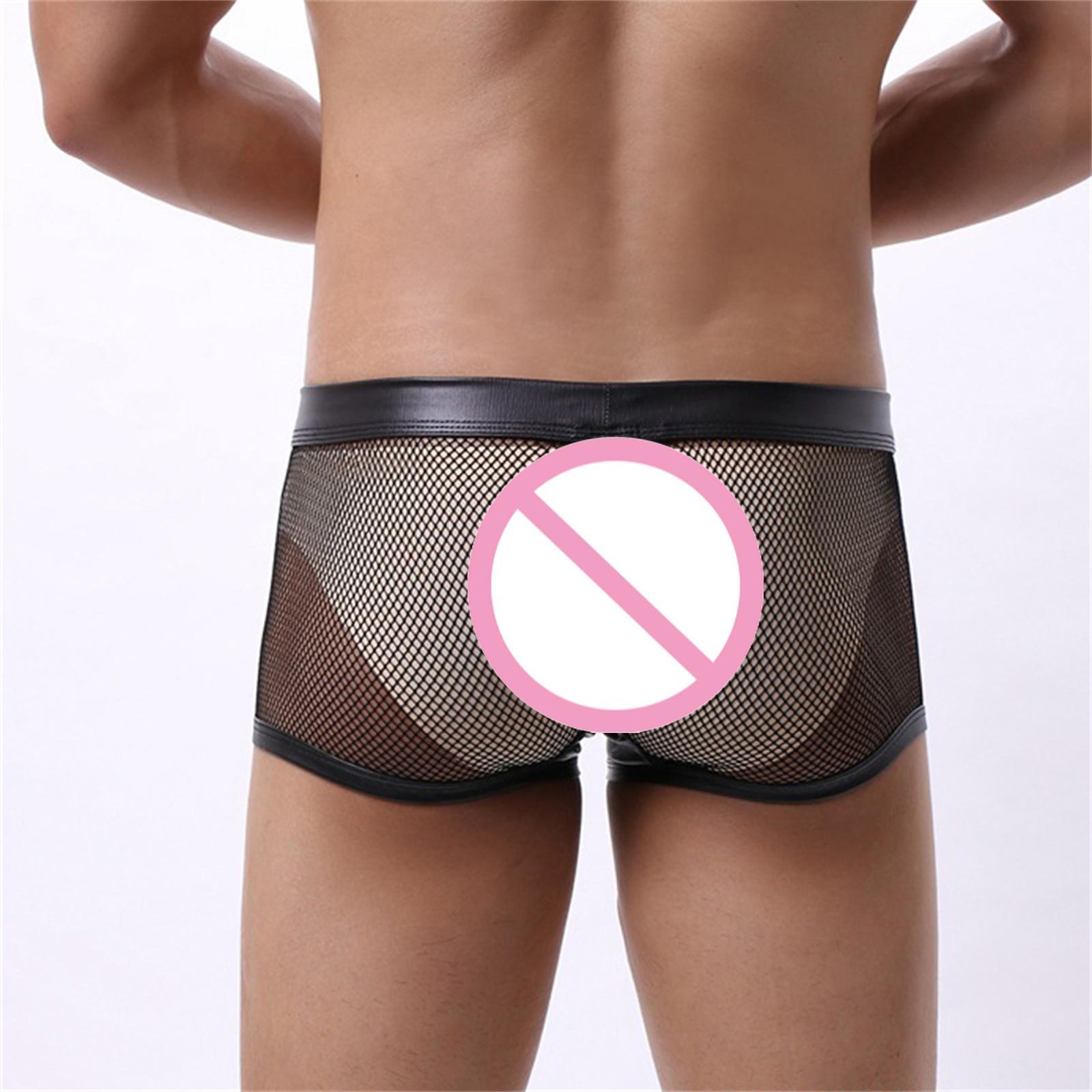 Men Underpants Comfortable Quick Drying Elastic Transparent Shorts Low Rise