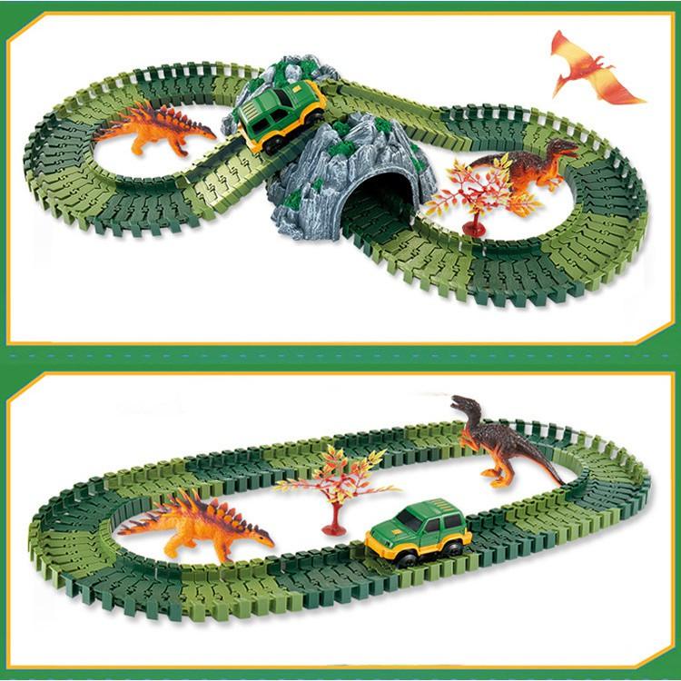Đồ Chơi Xe Thám Hiểm Công Viên Khủng Long 144pcs TRACK TO DINOSAUR