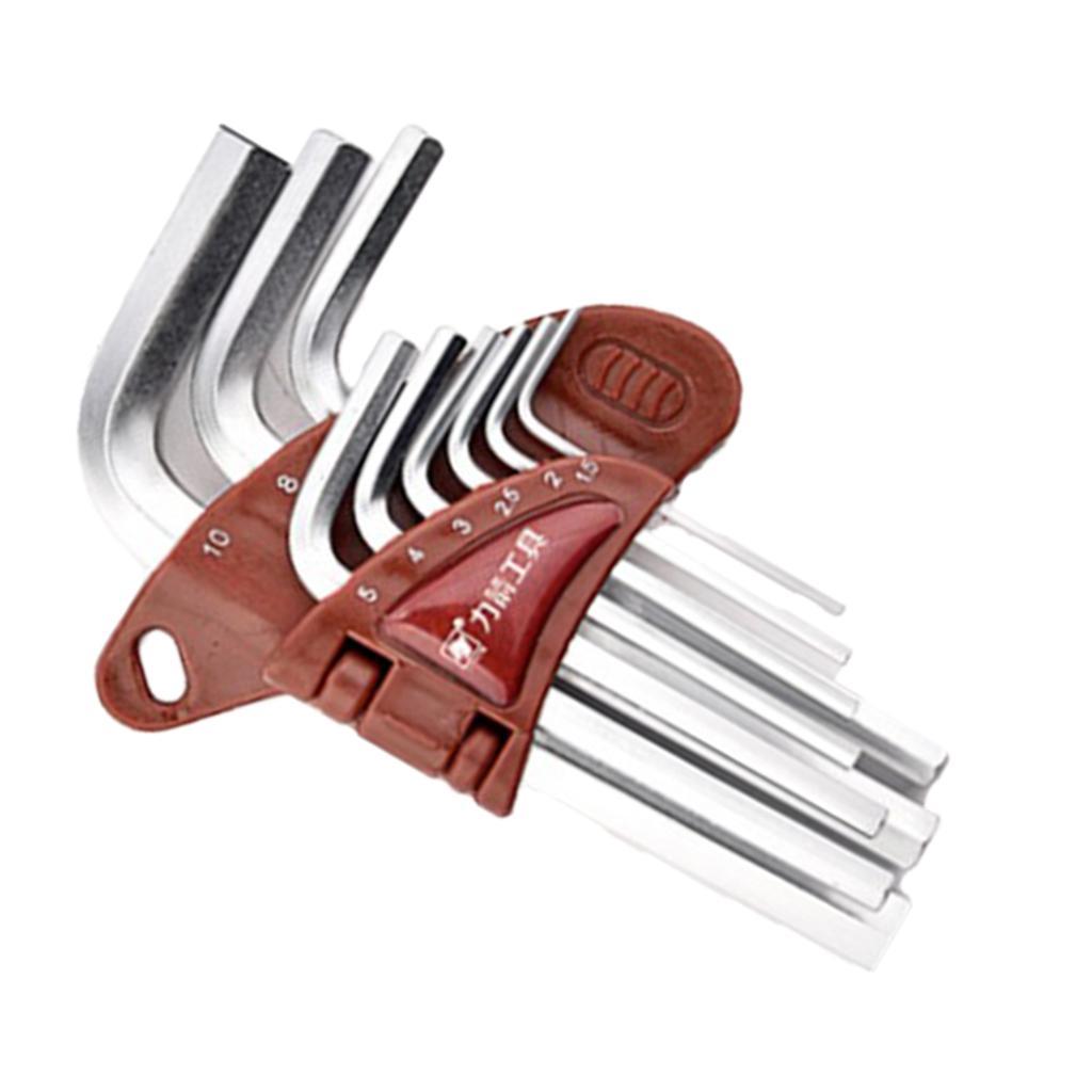 Steel L Handle Hex Key Allen Wrench Set Metric