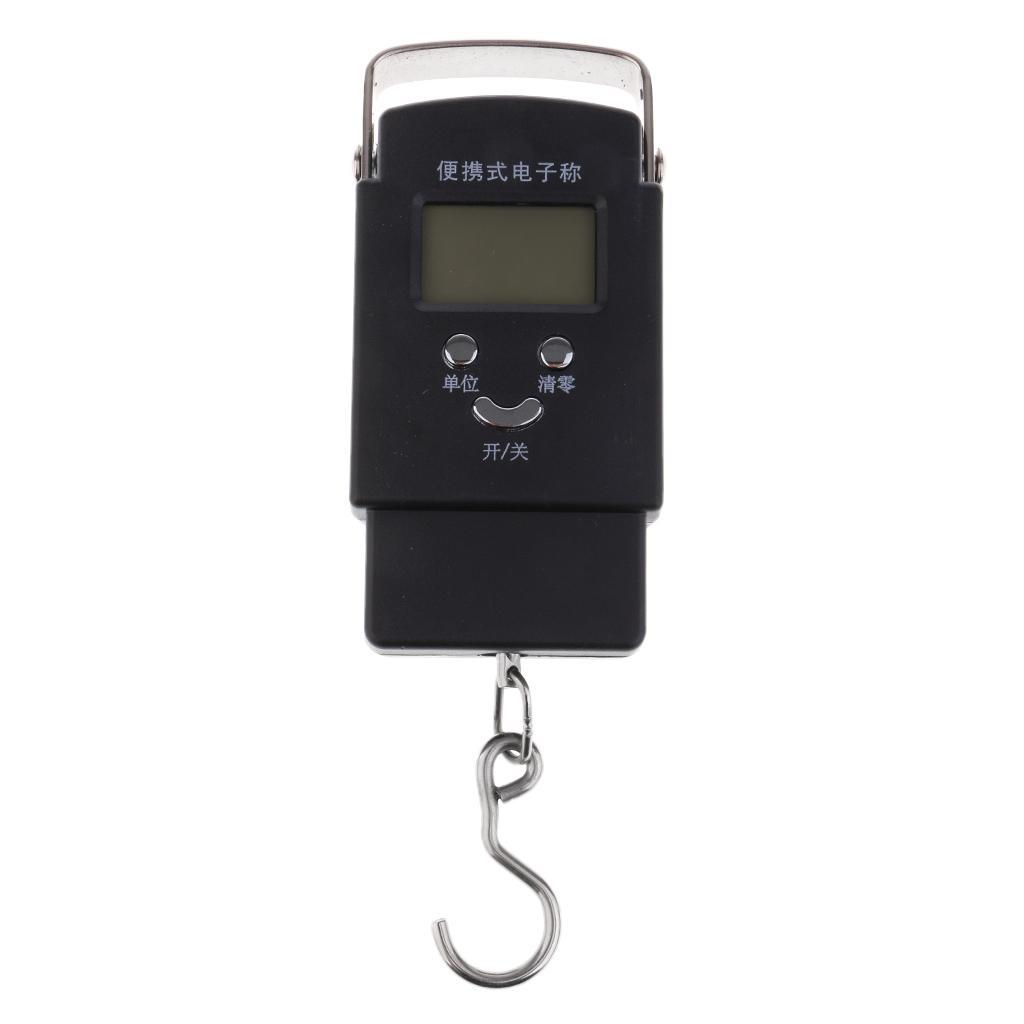 110lb/50kg LCD Display Electronic Balance Digital Fishing Luggage Weight Hanging Hook Scale, 2 AAA Batteries Included