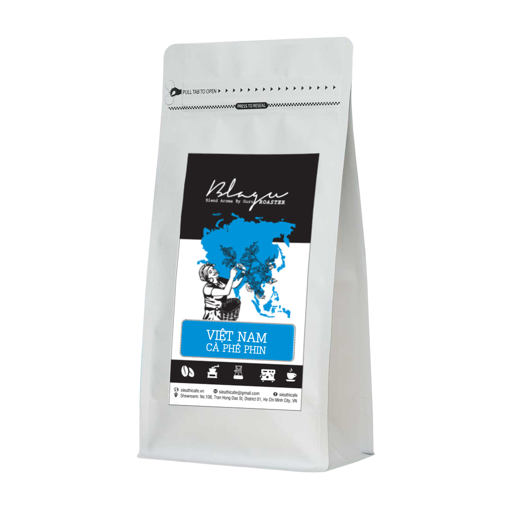 Cà Phê Blagu Hạt Đã Rang - Cà Phê Pha Phin Việt Nam, medium dark roast, 500g - Đậm chất Gu Việt