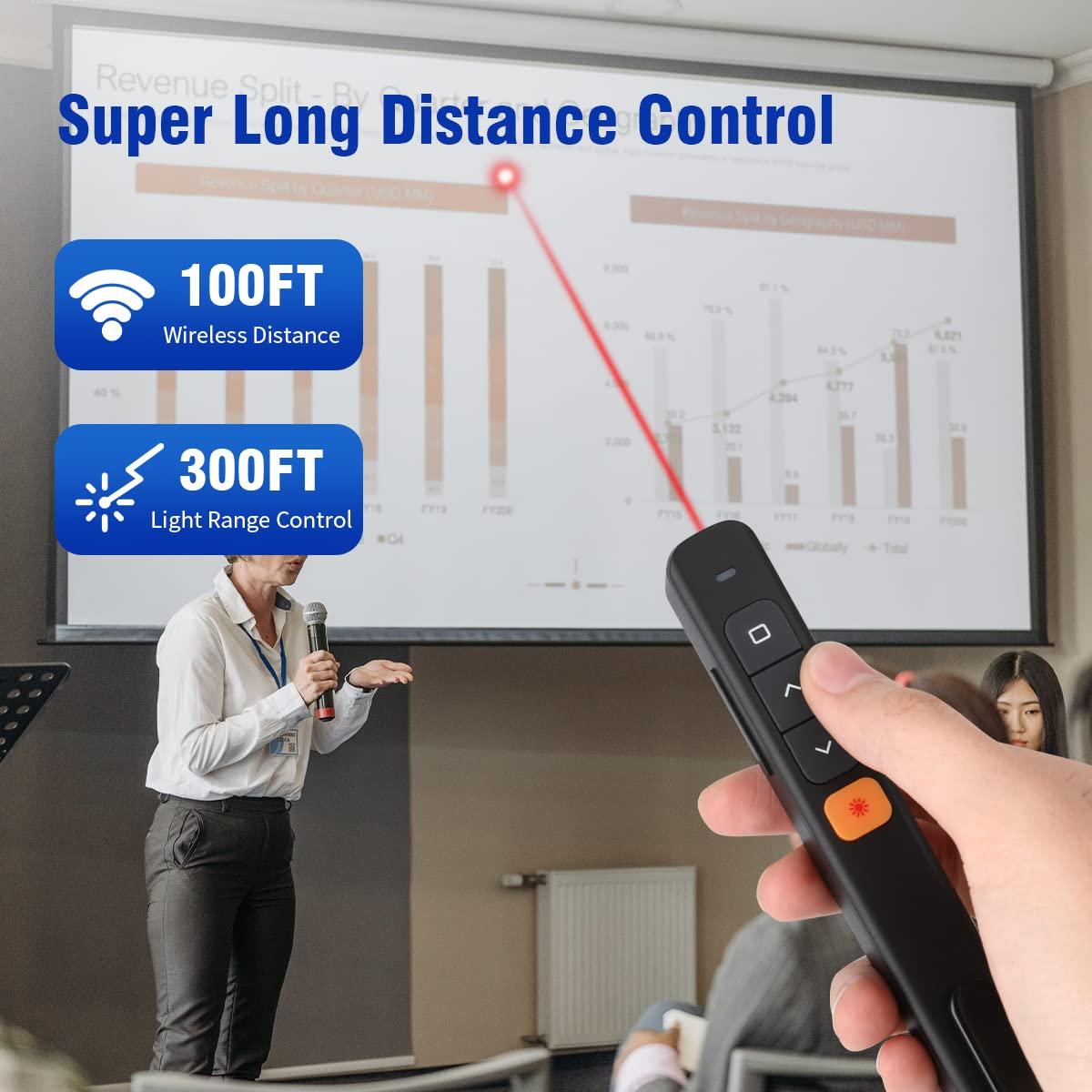 Công cụ trình chiếu USB A Con trỏ laser 2 trong 1 Người thuyết trình Điều khiển âm lượng từ xa