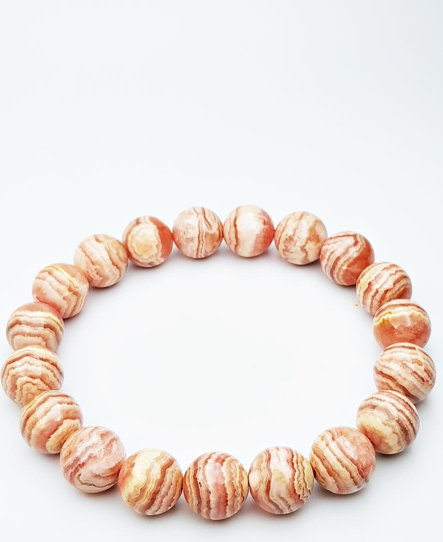 Vòng Tay Đá Đào Hoa Tự Nhiên 10mm - Natural Rhodochrosite Bracelet
