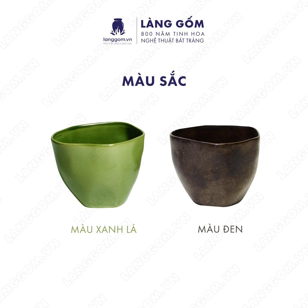 Cốc tách, ly uống nước kiểu méo chất liệu gốm sứ Bát Tràng cao cấp - Làng Gốm Bát Tràng