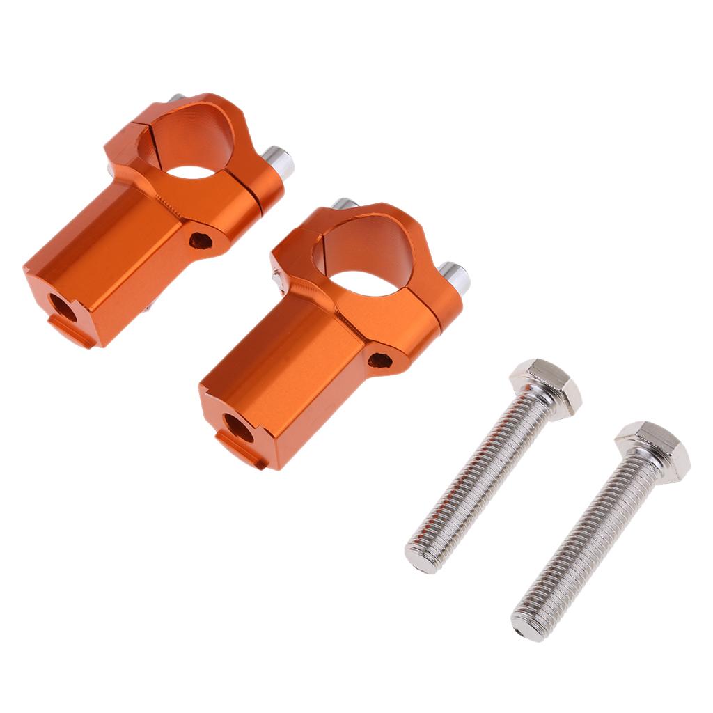 Orange CNC Handlebar Risers Bar Mount Clamp for 125-530 2000-2016