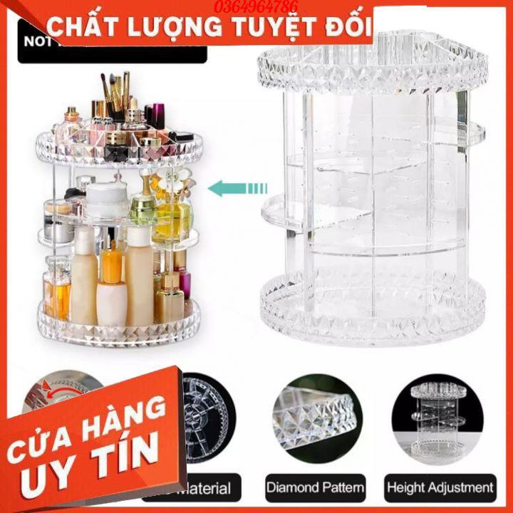 kệ đựng mỹ phẩm , kệ để mỹ phẩm , kệ mỹ phẩm xoay 360 độ ,đựng đồ trang điểm