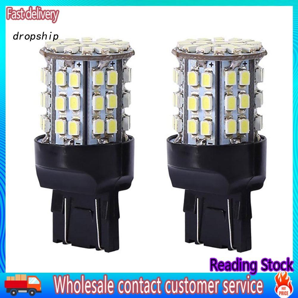 Set 2 Đèn LED Phanh Xe Ánh Sáng Trắng 6000K 12V T20 7440 7443 64 SMD