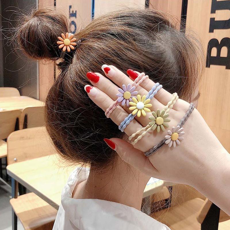 Dây Buộc Tóc Đẹp Hình Hoa Cúc Phong Cách Hàn Quốc