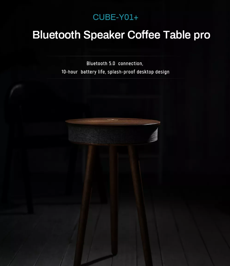 Bàn Trà Công Nghệ HIFI Bluetooth Sạc Không Dây Kết Hợp Loa Siêu Trầm CUBE-Y01