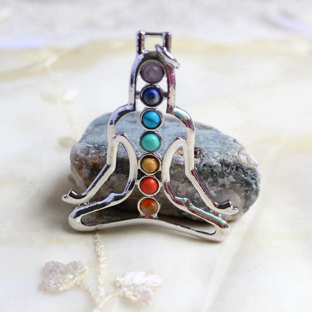 Charm Gem YOGA Buddha 7 Reiki Pendant for Chain Necklace DIY