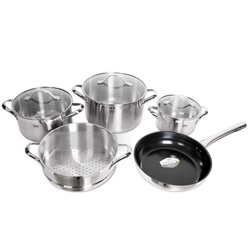 Bộ 5 nồi Inox thân đúc ELO Zurich Premium tặng 1 đồ chơi chó cao su Skye