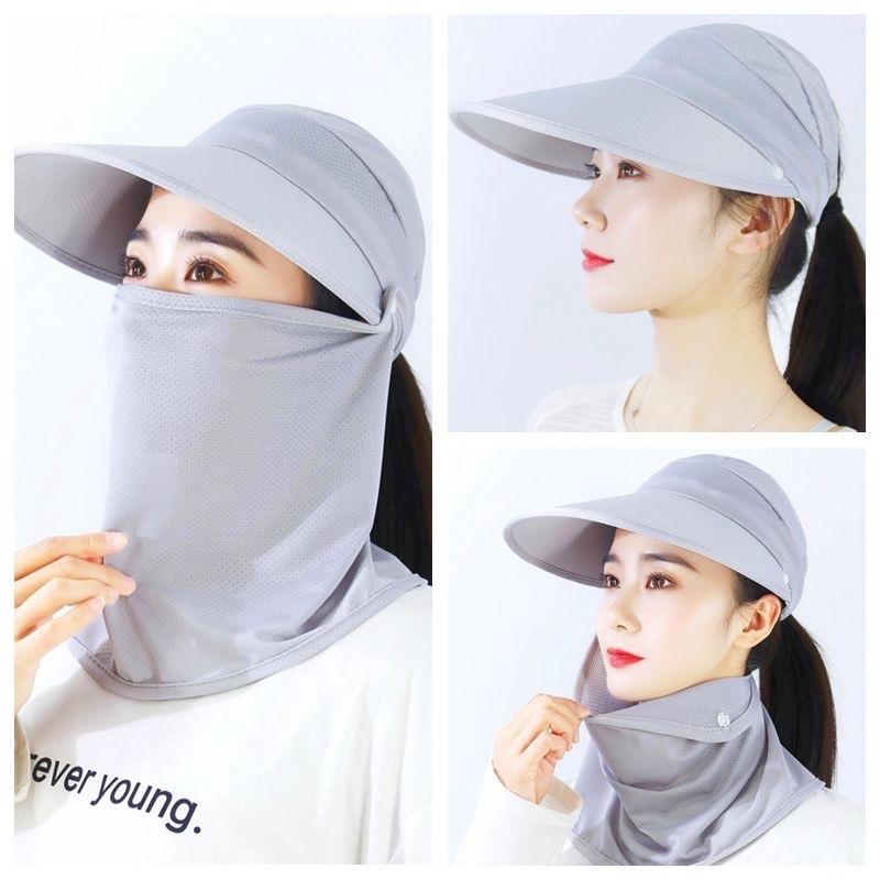 Mũ chống nắng thời trang nữ, mũ lưỡi trai vành rộng kèm khẩu trang che mắt chất liệu thông hơi cao cấp