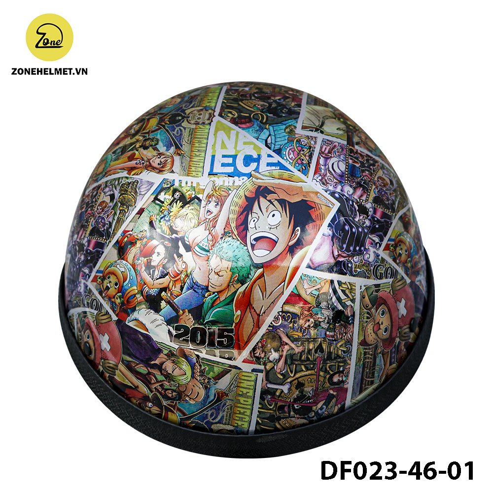 Mũ bảo hiểm nửa đầu họa tiết One Piece làm chủ đạo  - Gam màu tinh tế, cá tính Z02 ( Mã DF023-46-01)