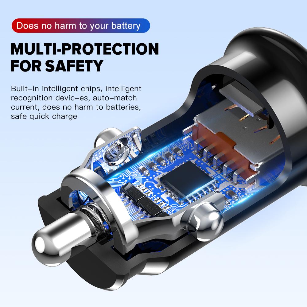 ELOUGH 40W PD USB C CAR SARGER QC 3.0 3A TYPE C