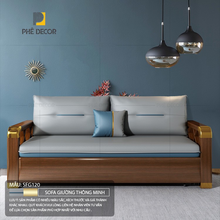 SOFA GIƯỜNG CAO CẤP - SFG120 - cao su/ Xơ dừa 1m95