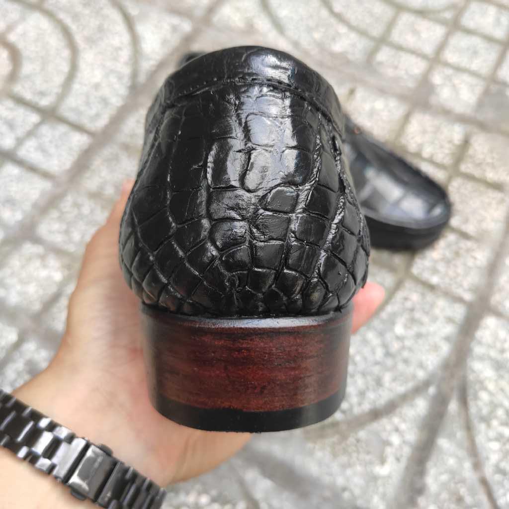 Giày lười đế Da sang trọng. Da bụng cá sấu siêu lớn!