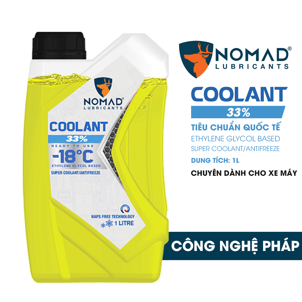 Combo 3 Nhớt Tổng Hợp Toàn Phần NOMAD 1L-1.1L-1.3L 5W40 TẶNG Nước Làm Mát Động Cơ Xe Máy NOMAD 1L Xạnh Dạ Quang, Hàng Nhập Khẩu Chính Hãng