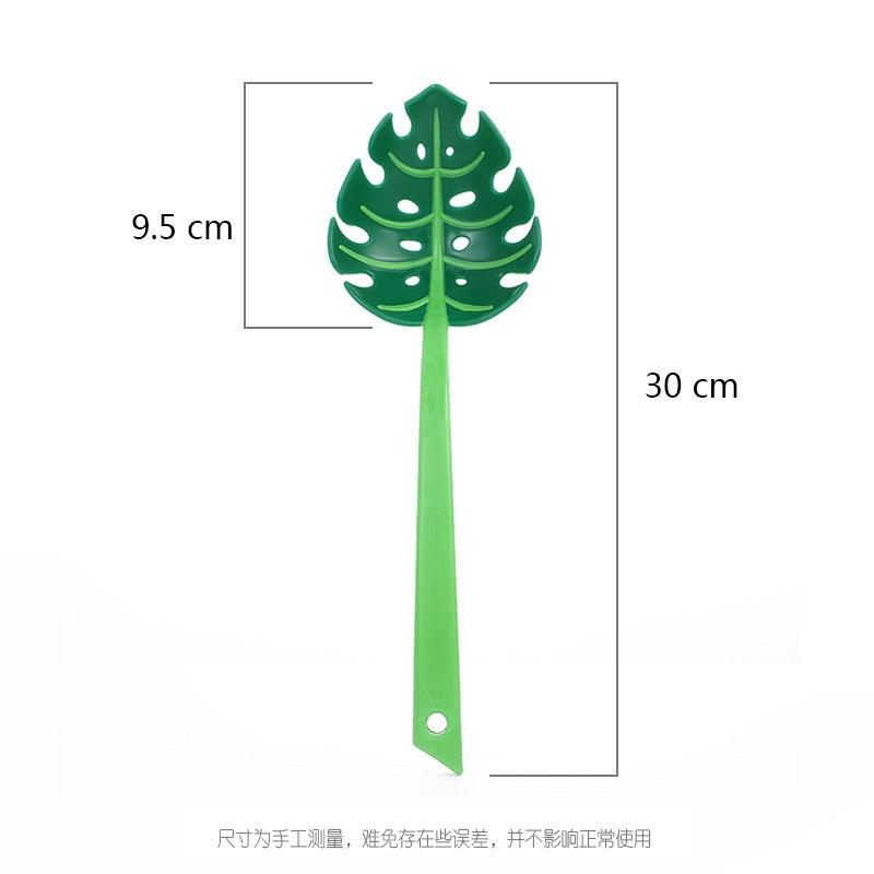 Muôi muỗng múc canh hình chiếc lá - Muỗng vớt mì cán dài tiện lợi - Vá múc canh ăn lẩu có lỗ lọc thức ăn 2in1