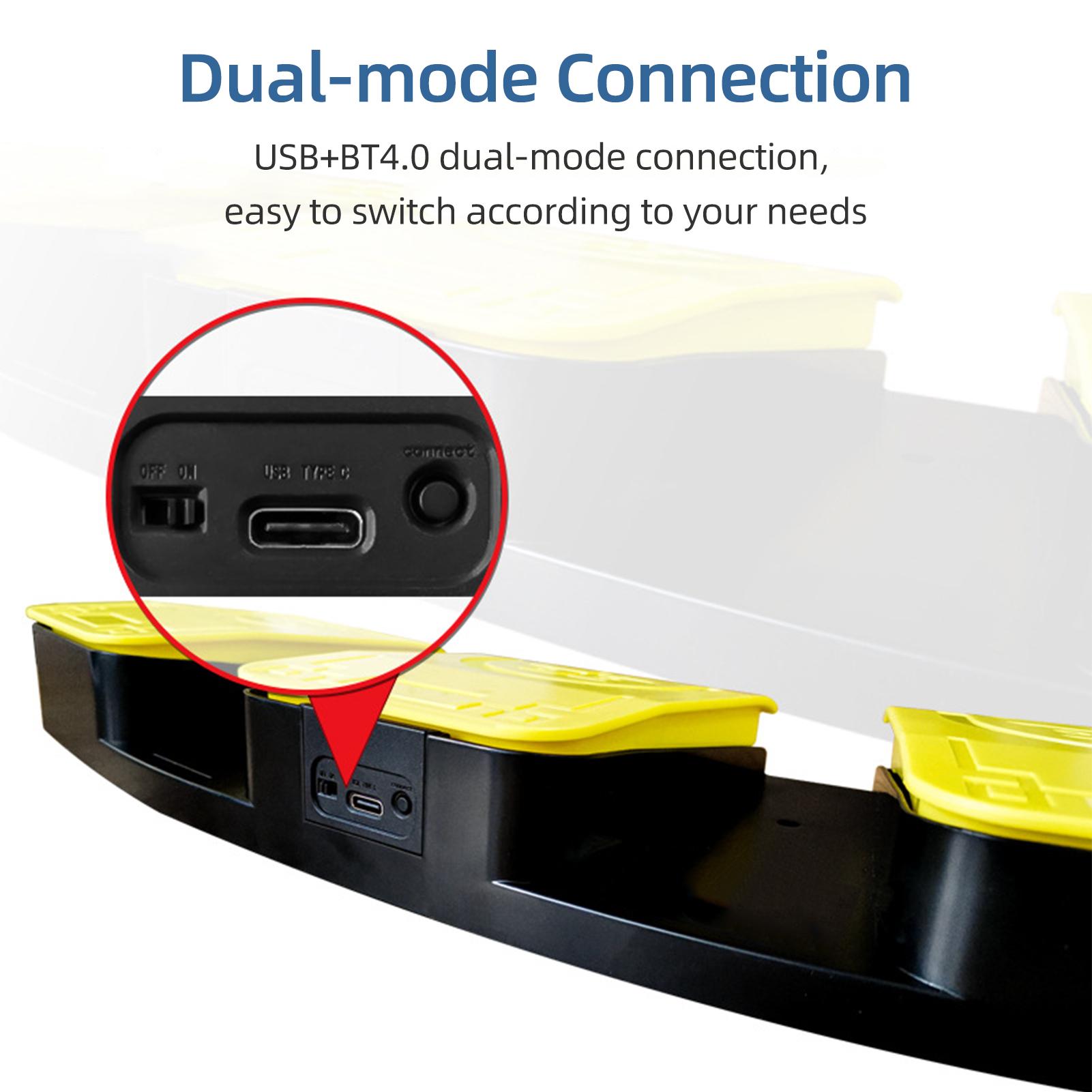 FS2020BT1 Công tắc ba chân Bàn đạp chân tùy chỉnh đa năng USB+BT Kết nối chế độ kép Công tắc cơ học Ứng dụng rộng rãi
