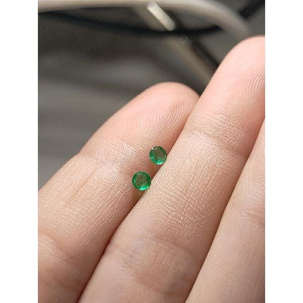 020 (1) L CẶP hạt EMERALD LỤC BẢO (THIÊN NHIÊN) đáy thấp