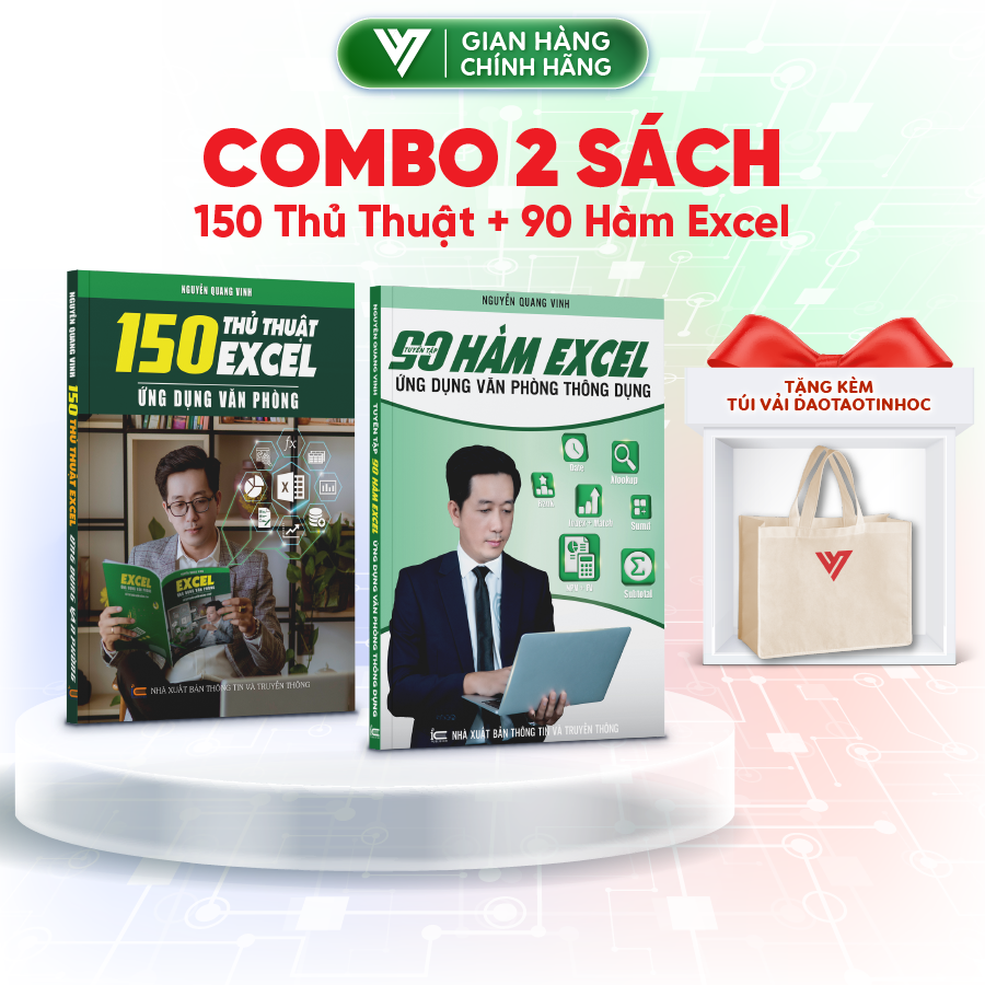 Combo 2 sách 150 Thủ Thuật Excel và 90 Hàm Excel ĐÀO TẠO TIN HỌC Chuyên Ứng Dụng Văn Phòng