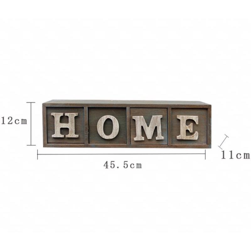 HỘP KỆ TỦ CHỮ HOME MÀU VINTAGE ĐỂ BÀN HOẶC TREO TƯỜNG DECOR