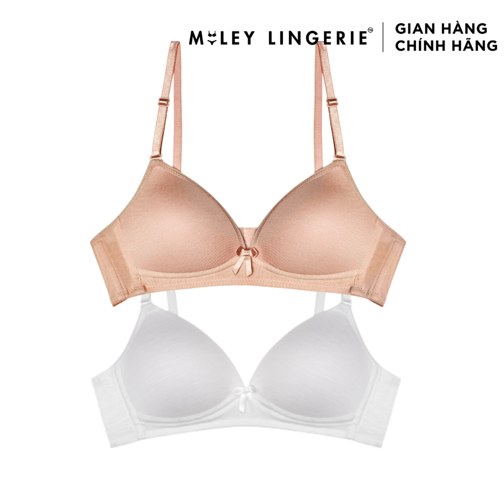 Combo 2 Áo Ngực Không Gọng Cotton White Pink Miley Lingerie BRW02015_12015