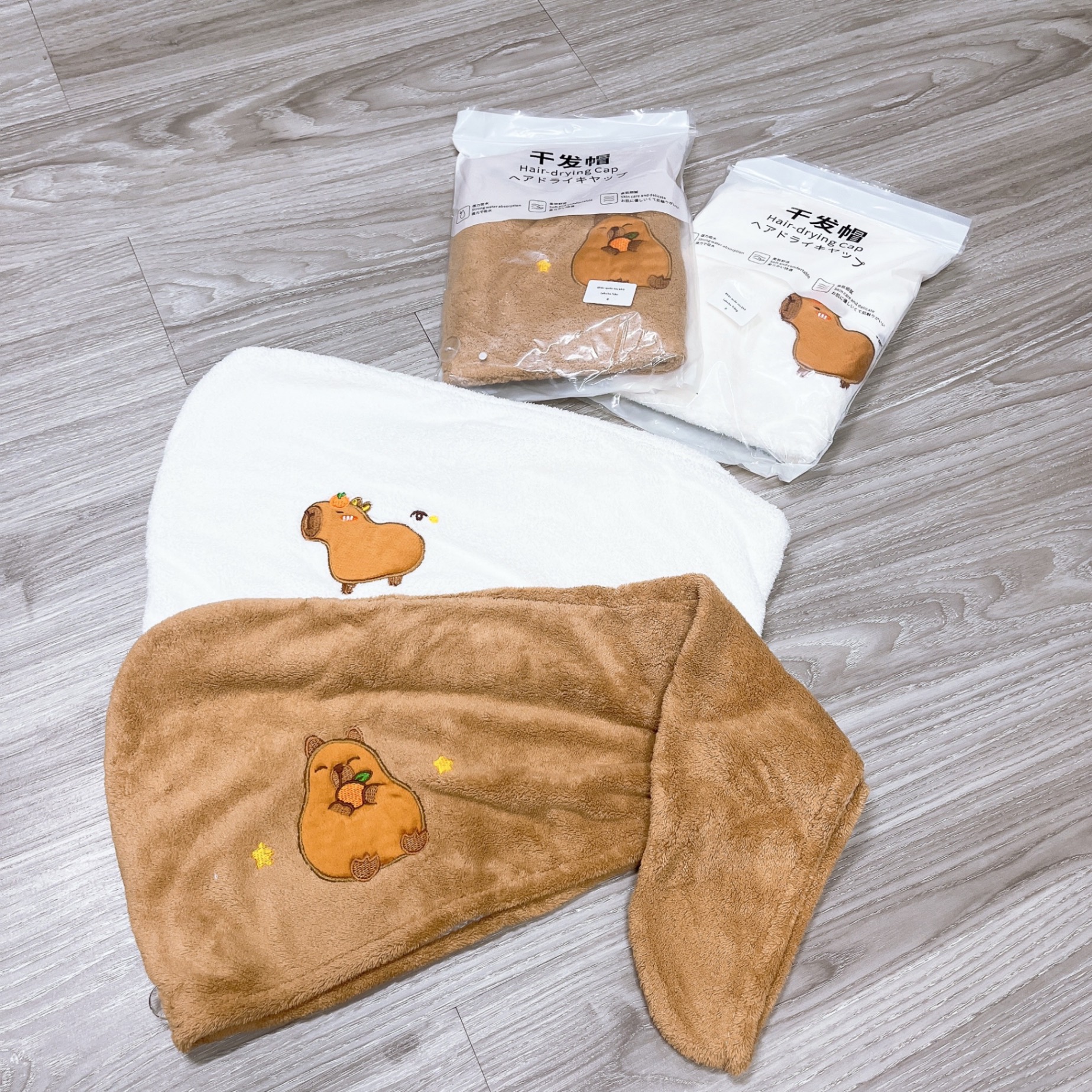 Khăn Quấn Tóc Capybara Khăn Lau Tóc Siêu Thấm Nhanh Khô Thời Trang Dễ Thương Loại To Dày