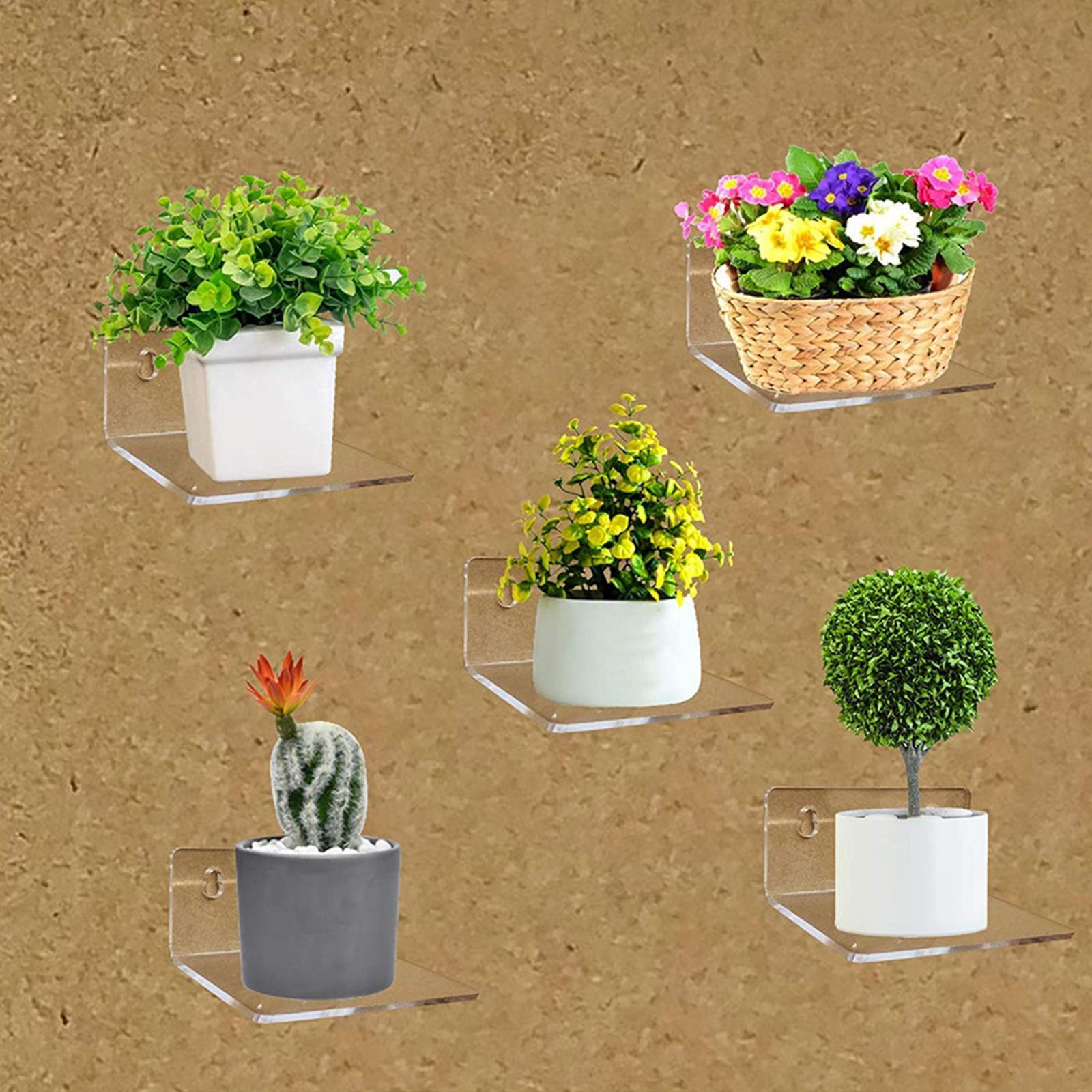5 Pieces Floating Shelves Wall Mounted Modern for Bedroom Living Room Plants