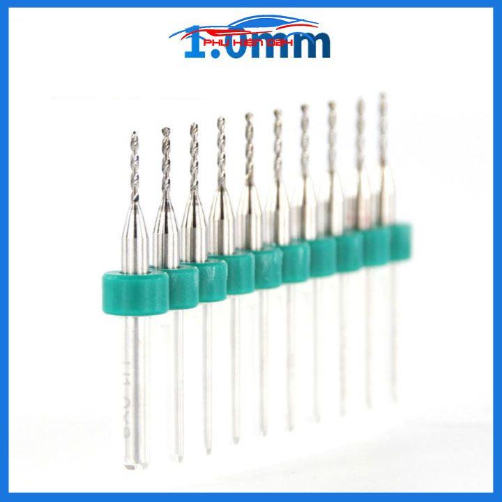 Hộp 10 mũi khoan CNC cao cấp độ chính xác cao đường kính mũi 1.0mm