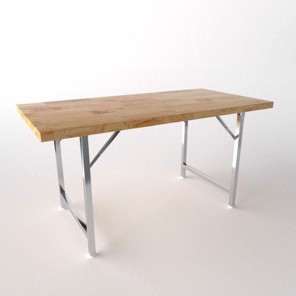 Bàn gấp chân inox mặt gỗ xuất khẩu R 700 x D 1200 X C 750