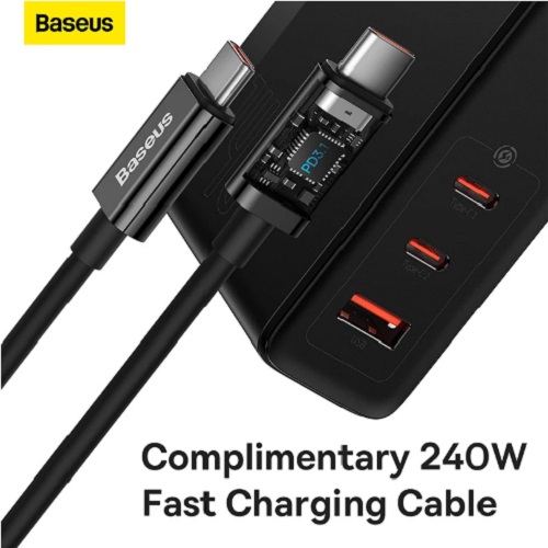 Củ Sạc Nhanh Baseus GaN5 Pro Fast Charger 140W (kèm cáp C to C , Type C*2 + USB, PD/ QC4.0/ QC3.0/ AFC/ FCP Quick-Charger) Hàng chính hãng