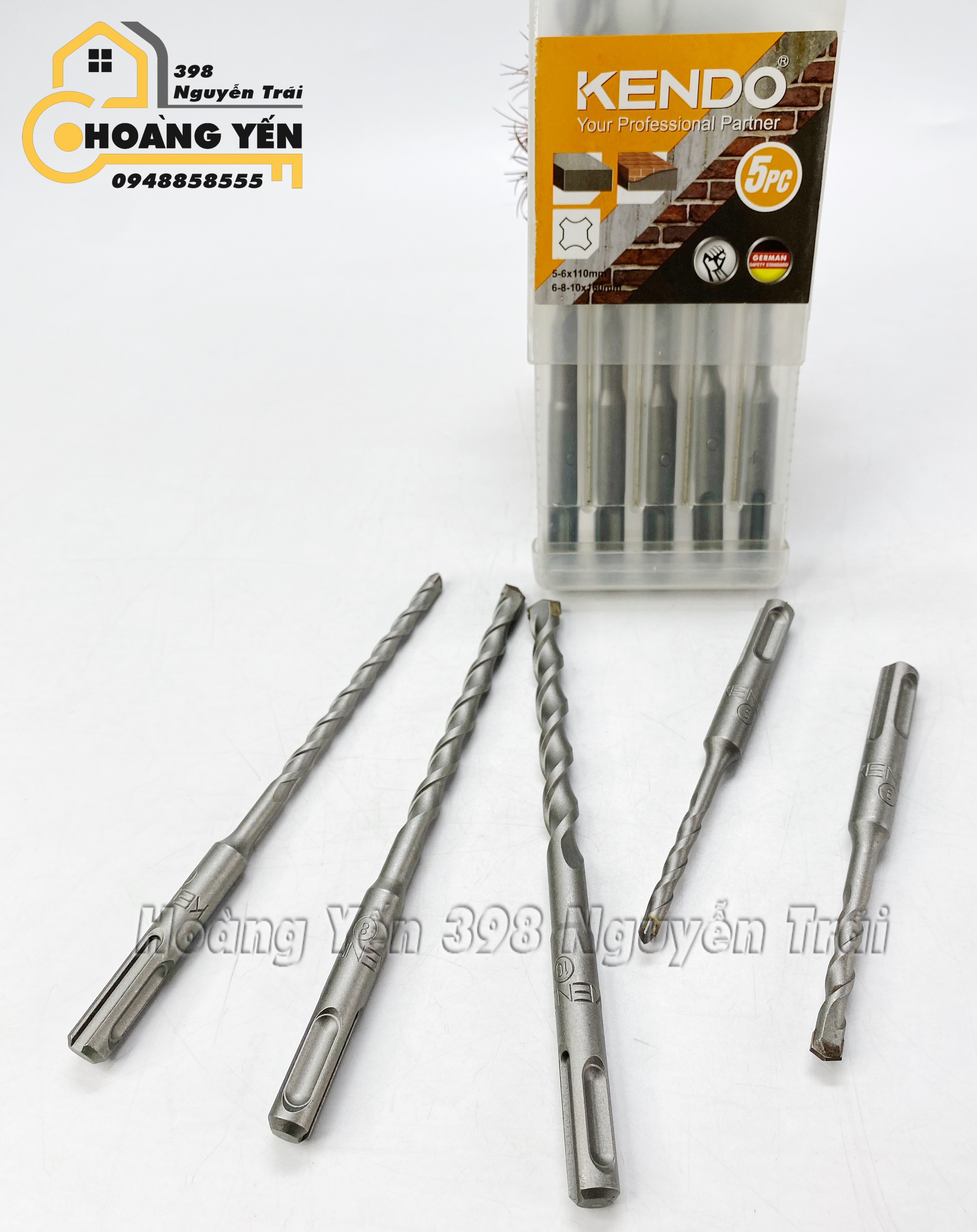 Hộp 5 mũi khoan đa năng KENDO 110mm/160mm Mũi khoan cho máy khoan tay Mũi khoan cho máy máy khoan xoay Mũi khoan bê tông gạch xi măng bê tông cốt thép