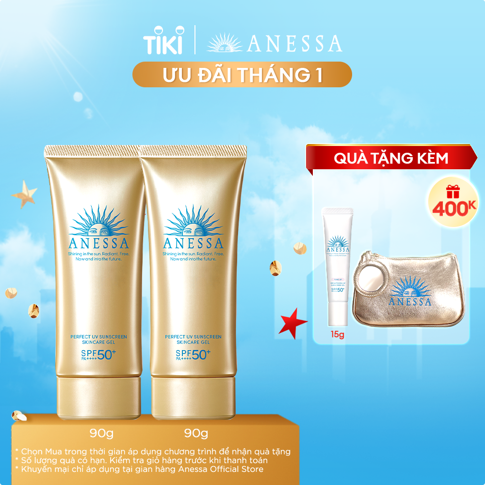 Bộ đôi Kem chống nắng dạng gel dưỡng ẩm bảo vệ hoàn hảo (Anessa Gold Gel 90g x2)