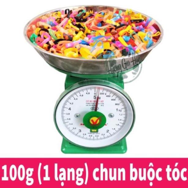Dây chun buộc tóc bé gái, nhiều màu gói 100gam (~1500 dây