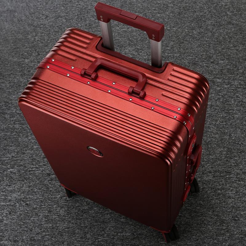 Phong cách mới nhất khung nhôm mới trường hợp xe đẩy va li hộp mật khẩu tắt tiếng bánh xe đa năng vali sinh viên nam và nữ vali sức chứa lớn