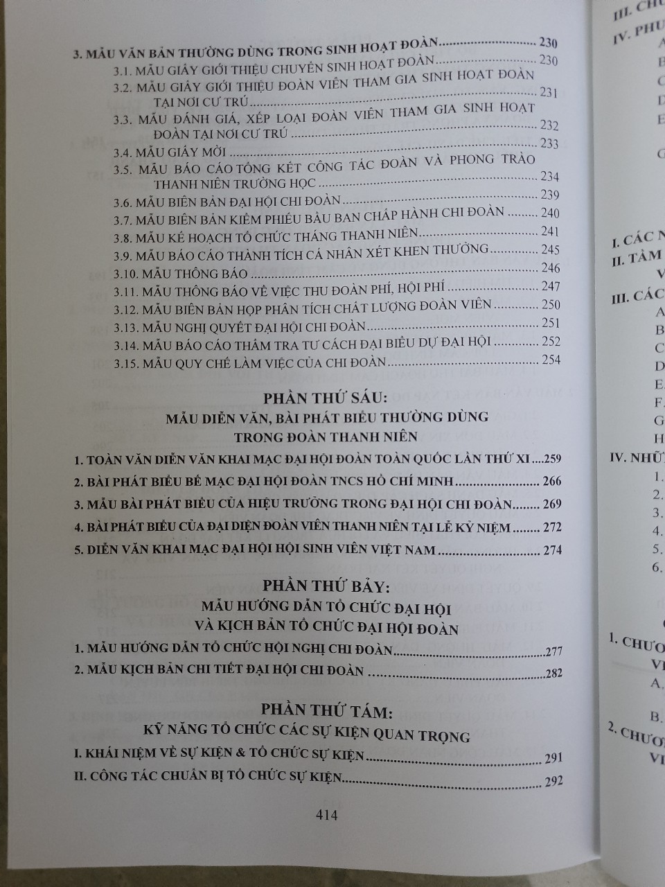 KỸ NĂNG TỔ CHỨC SỰ KIỆN, GIAO TIẾP, ỨNG XỬ - TUYỂN TẬP MẪU DIỄN VĂN, BÀI PHÁT BIỂU, MẪU VĂN BẢN THƯỜNG DÙNG VÀ NGHIỆP VỤ CÔNG TÁC ĐOÀN THANH NIÊN